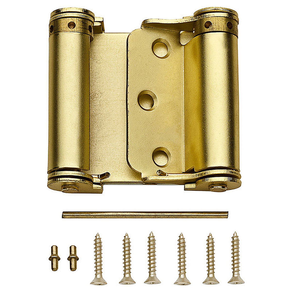 National Hardware N100-049 3 in. L Satin Brass Double-Acting Spring Hinge 1/Pack