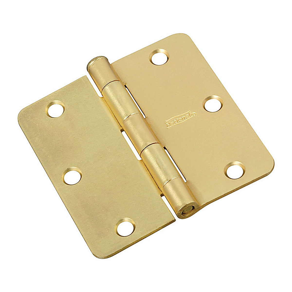 National Hardware N830-227 3-1/2 in. L Satin Brass Door Hinge 1/Pack