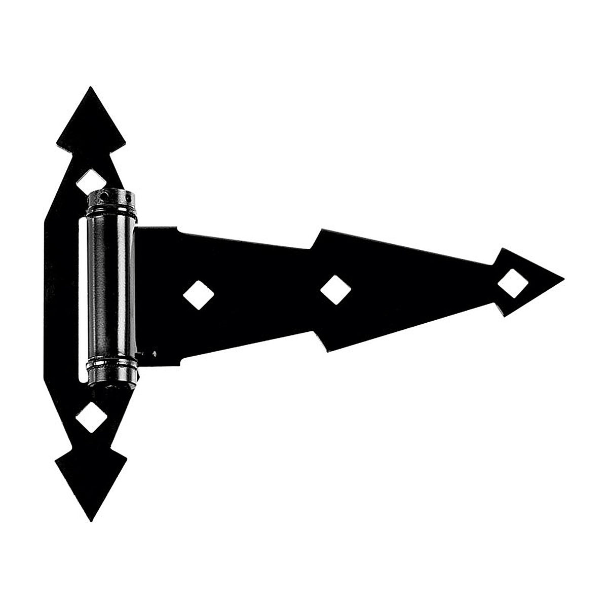 National Hardware N165-472 7 in. L Black Ornamental Spring T Hinge 2/Pack