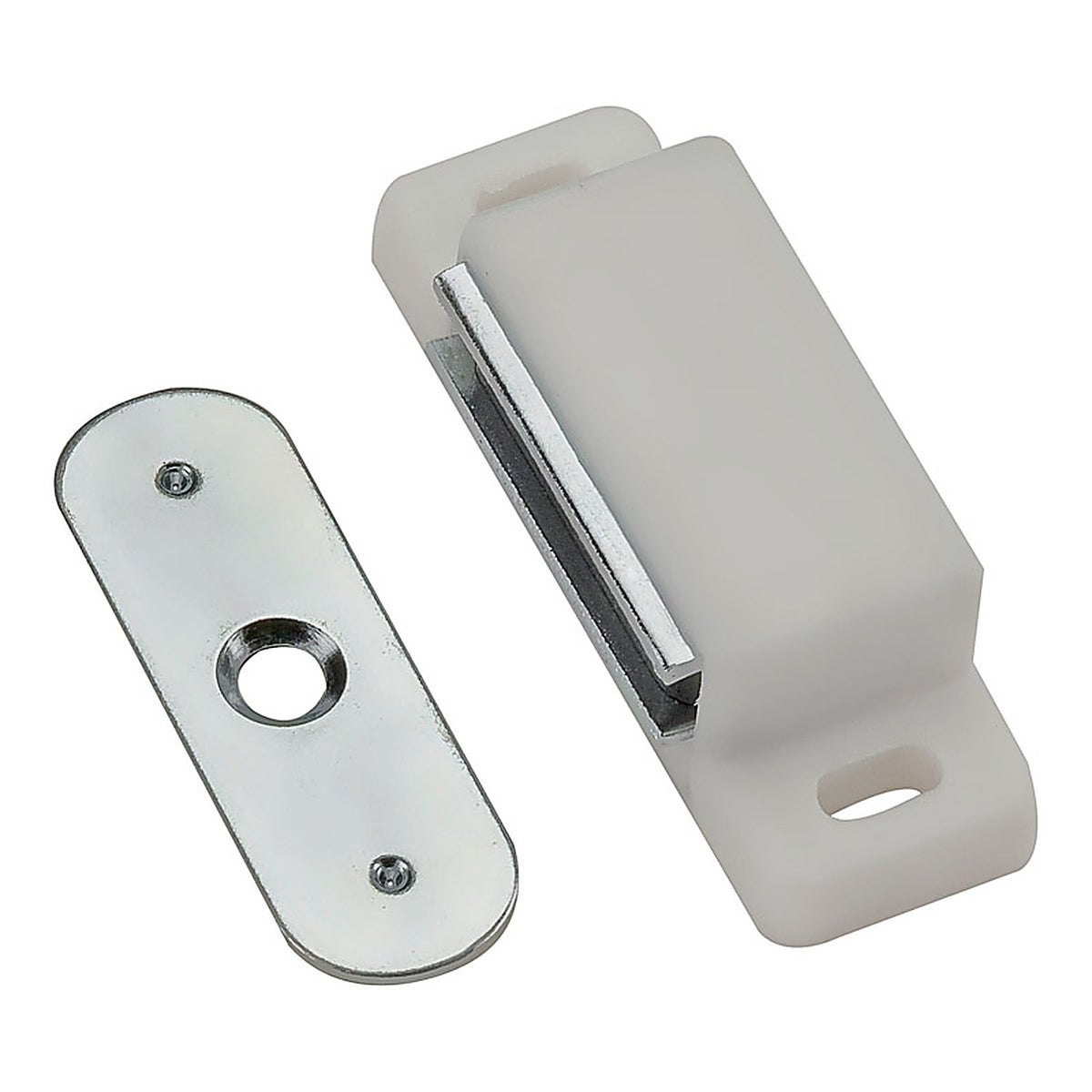 National Hardware N149-898 Magnecatch White Nylon/Steel Cabinet Catch 1/Pack 2 in.