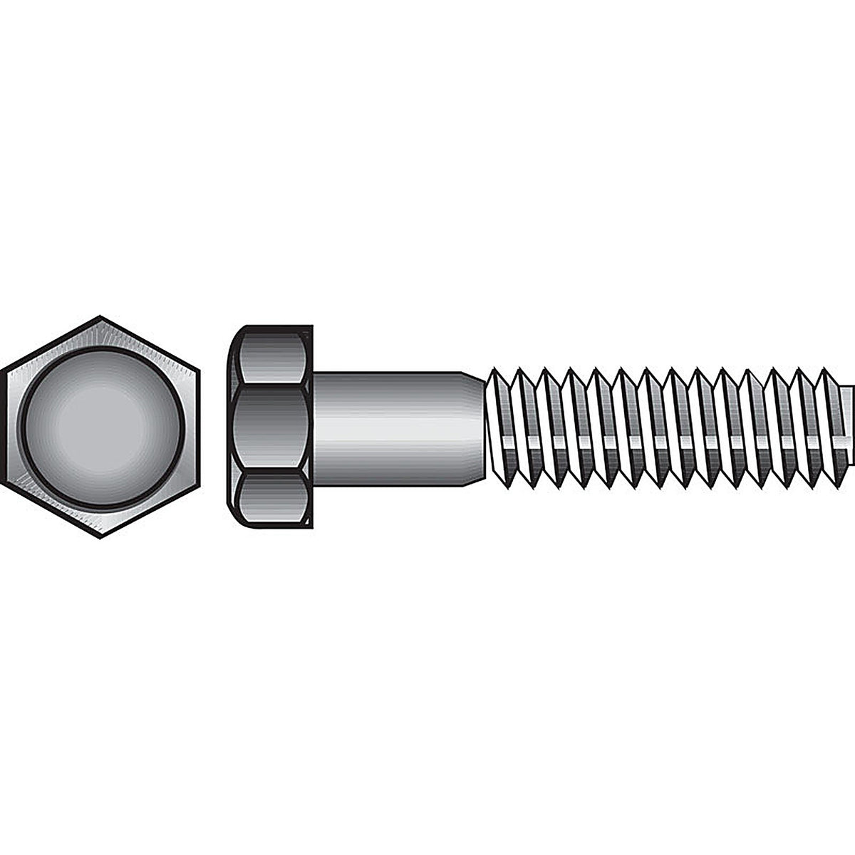 Hillman - 190210 - 3/8 In. D X 5-1/2 In. L Zinc Plated Steel HEX Bolt 50 Pack