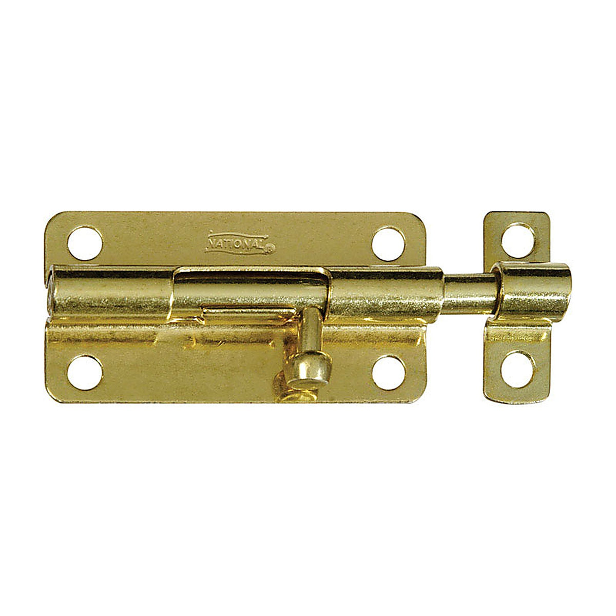 National Hardware N151-688 4 in. L Brass-Plated Steel Barrel Bolt 1/Pack