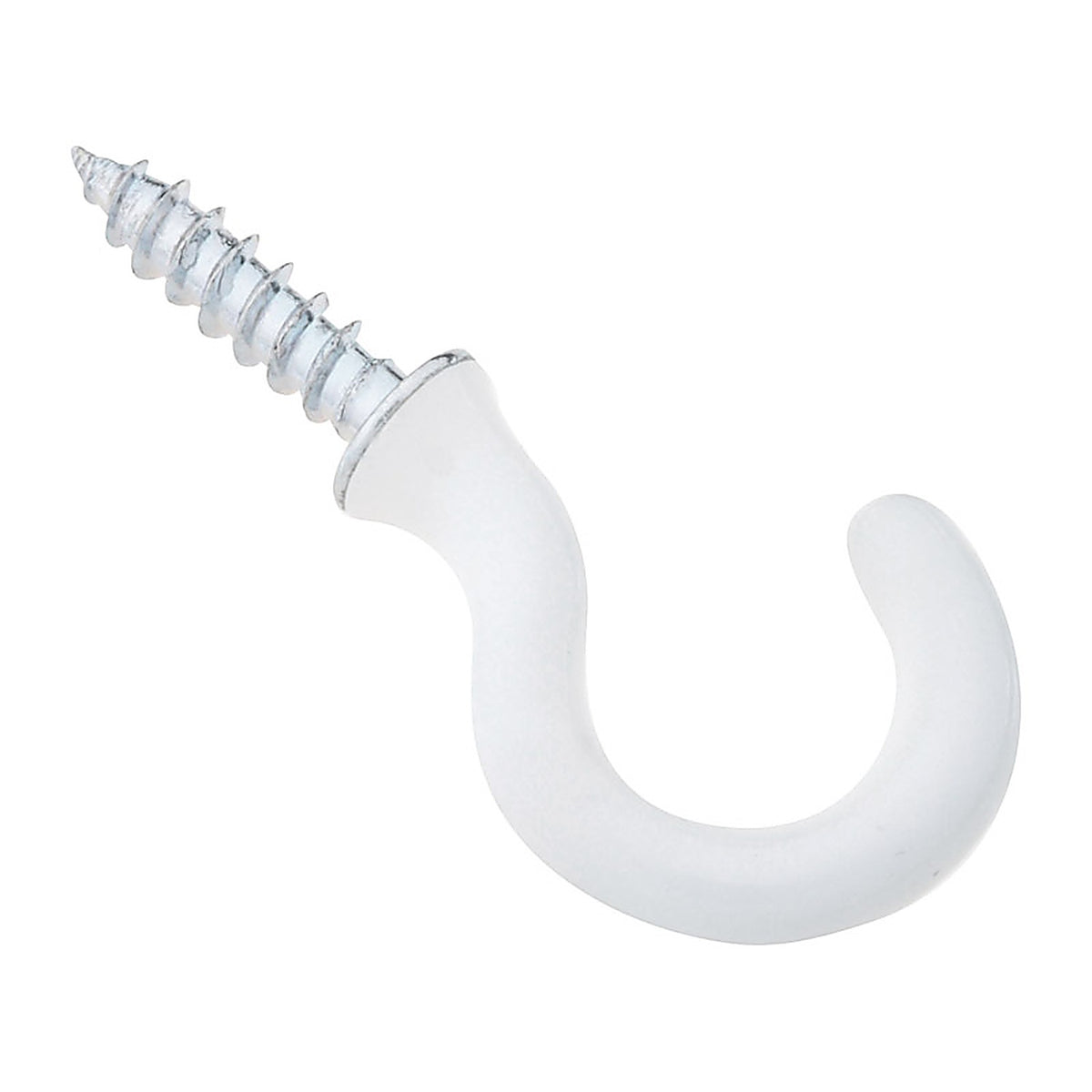 National Hardware N248-443 Vinyl Coated White Steel 3/4 in. L Cup Hook 10 lb. 5/Pack