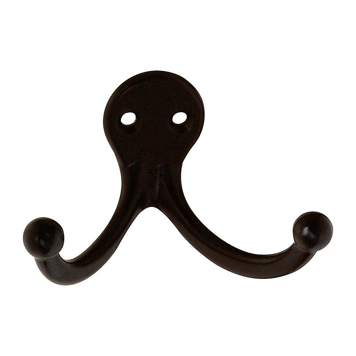 National Hardware N330-829 2.93 in. L Oil Rubbed Bronze Black Zinc Double Clothes Hook 35 lb. capacity 1/Pack