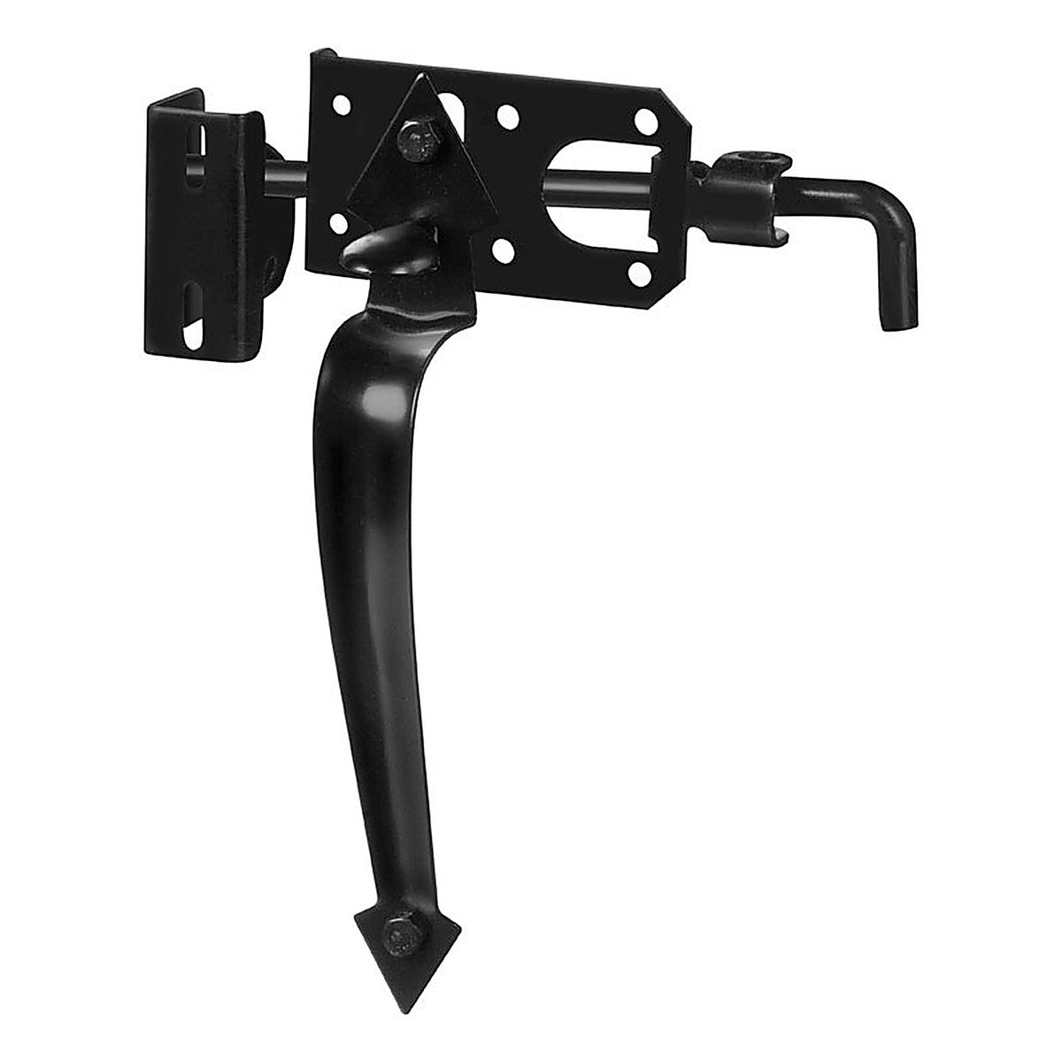 National Hardware N178-616 10.4 in. H Black Steel Left or Right Handed Ornamental Gate Latch