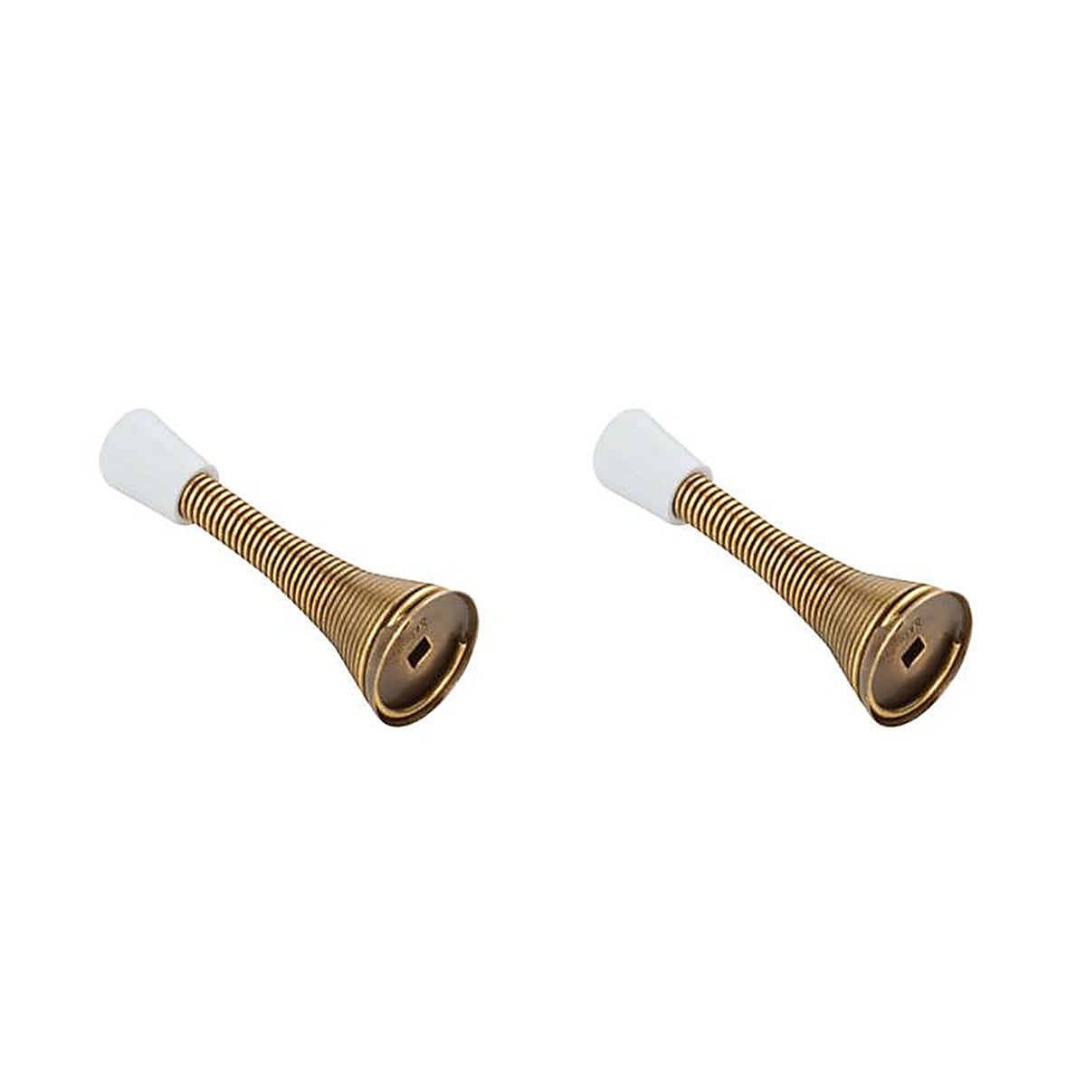 National Hardware N184-341 3 in. L Steel w/Rubber Tip Antique Brass Gold Spring Door Stop Mounts to wall