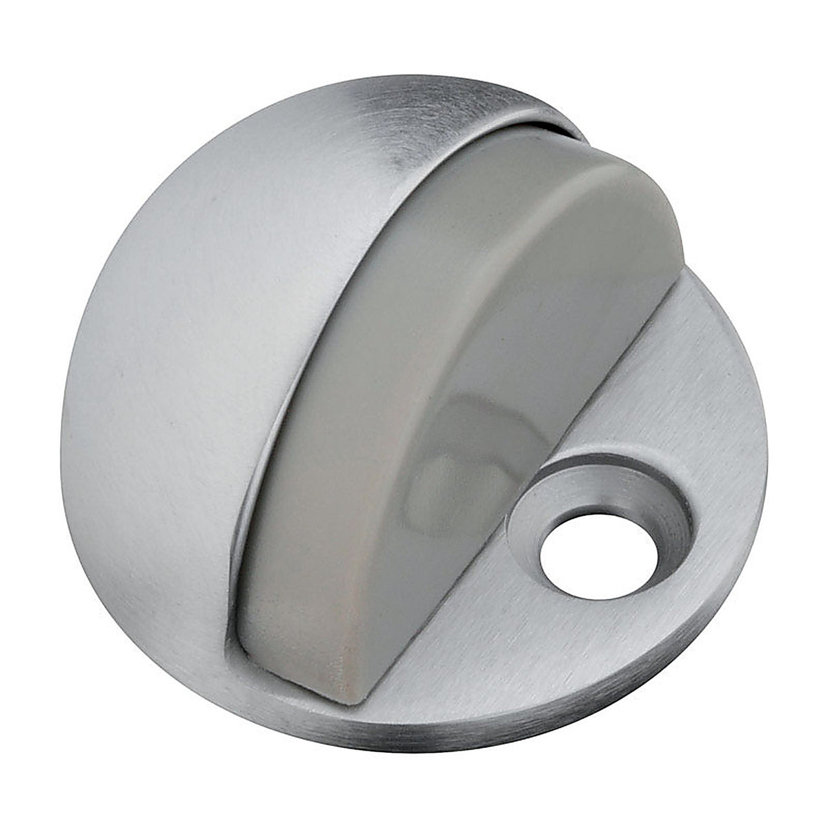 National Hardware N215-830 Solid Brass w/Rubber Bumper Chrome Silver Door Stop Mounts to floor