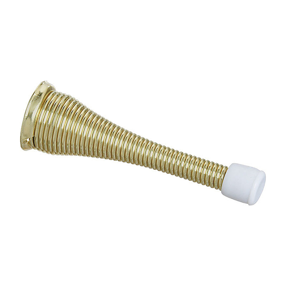 National Hardware N184-291 3 in. W Steel w/Rubber Tip Bright Spring Door Stop Mounts to wall