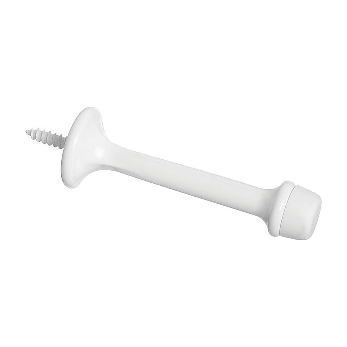 National Hardware N248-419 3.5 in. L Zinc w/Rubber Tip White Rigid Door Stop Mounts to wall