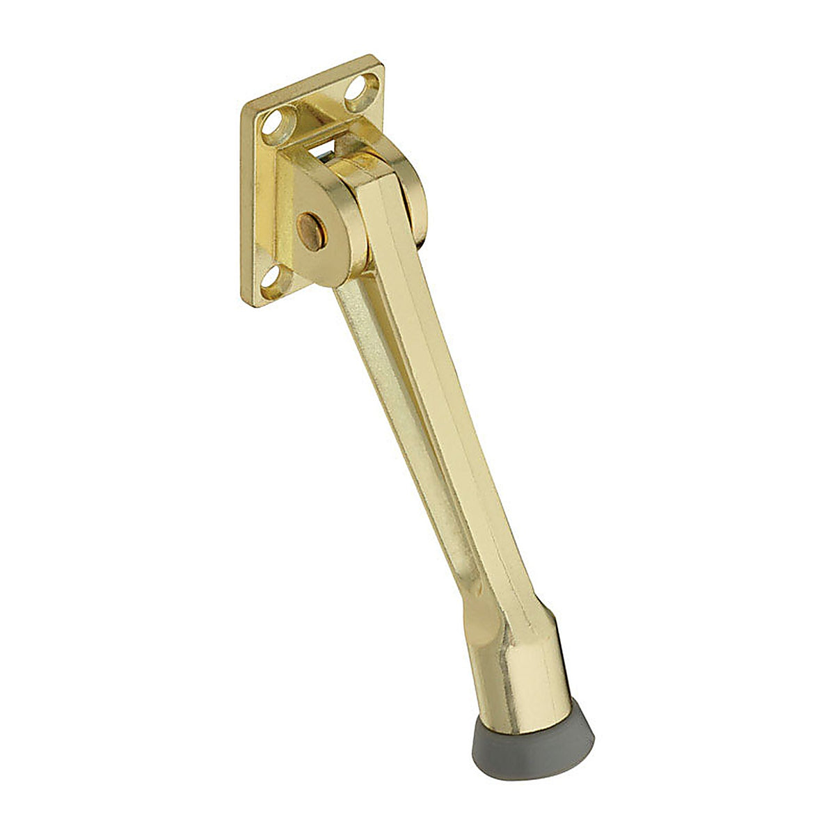National Hardware - N184-218 - 5 In. W Zinc w/Rubber Tip Brass Kick-Down Door Holder Mounts to Door .75 In.