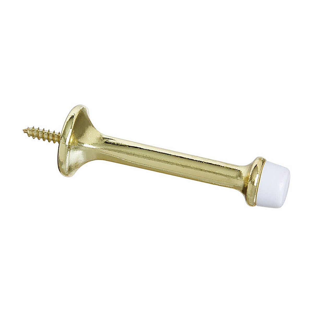National Hardware N199-372 3.5 in. L Zinc w/Rubber Tip Brass Gold Rigid Door Stop Mounts to wall