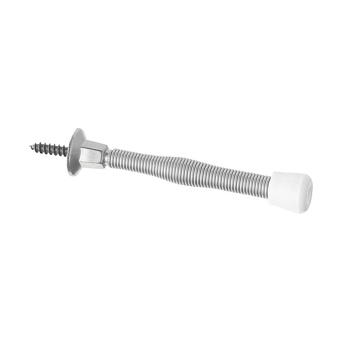 National Hardware N830-112 Steel Satin Nickel Silver Spring Door Stop Mounts to wall