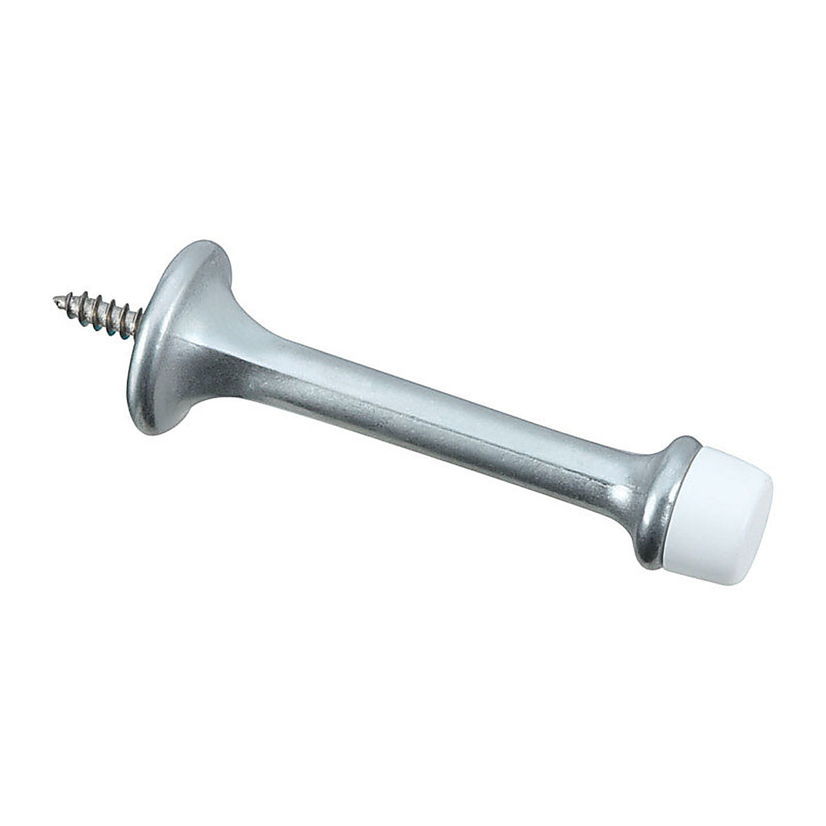 National Hardware N273-599 3 in. L Zinc w/Rubber Tip Satin Chrome Silver Rigid Door Stop Mounts to wall