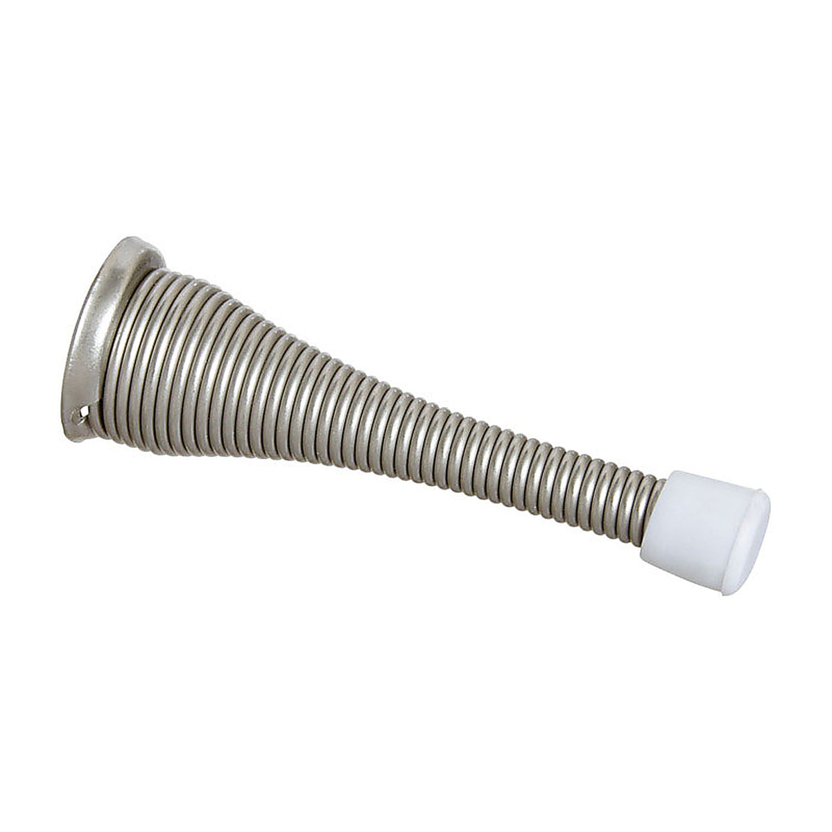 National Hardware N331-140 Steel w/Plastic Tip Satin Nickel Silver Spring Door Stop Mounts to wall