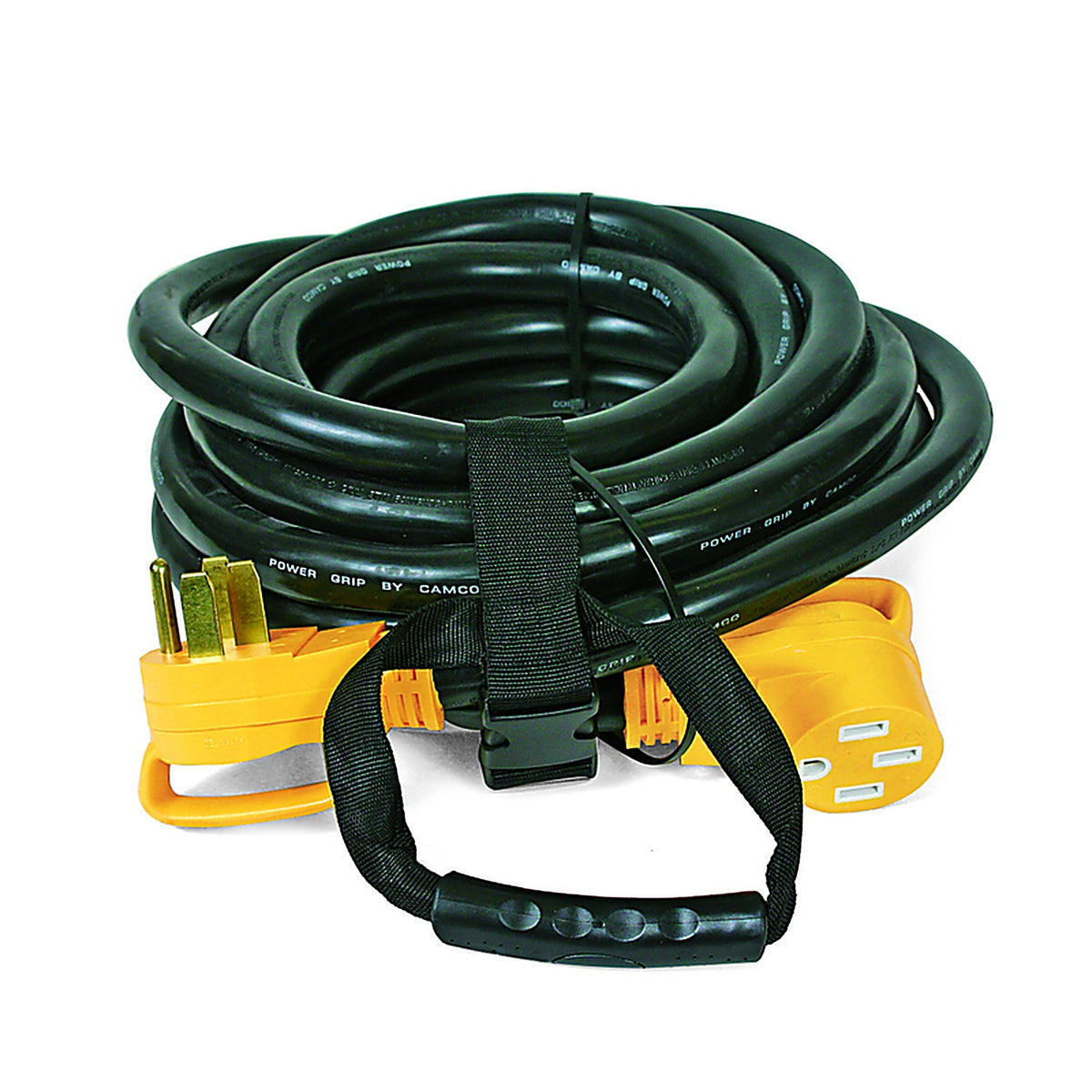 Camco 55195 Power Grip Outdoor 30 ft. L Black Extension Cord 6/3 + 8/1 STW