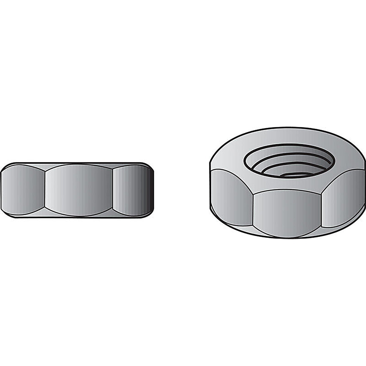 Hillman 150054 3/8 in. Zinc-Plated Steel SAE Hex Nut 100/Pack