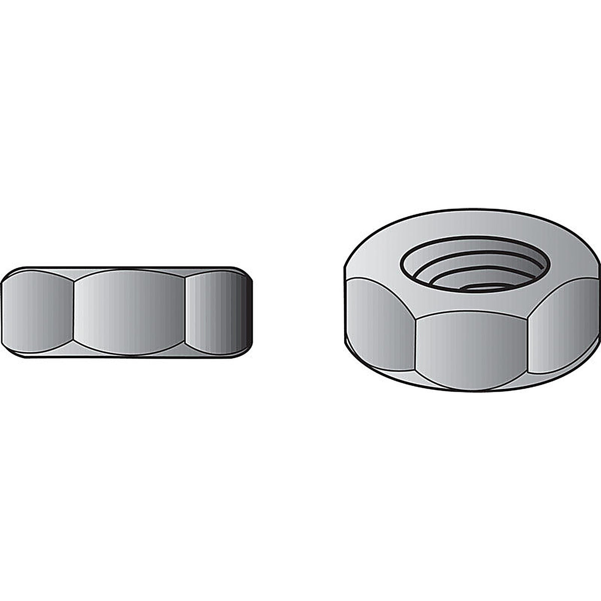 Hillman 150057 7/16 in. Zinc-Plated Steel SAE Hex Nut 50/Pack