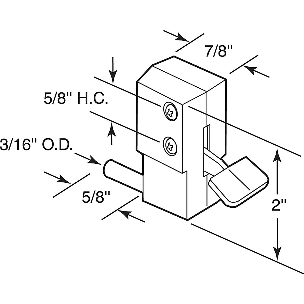 Prime-Line U9877 Metal Indoor and Outdoor Patio Door Lock