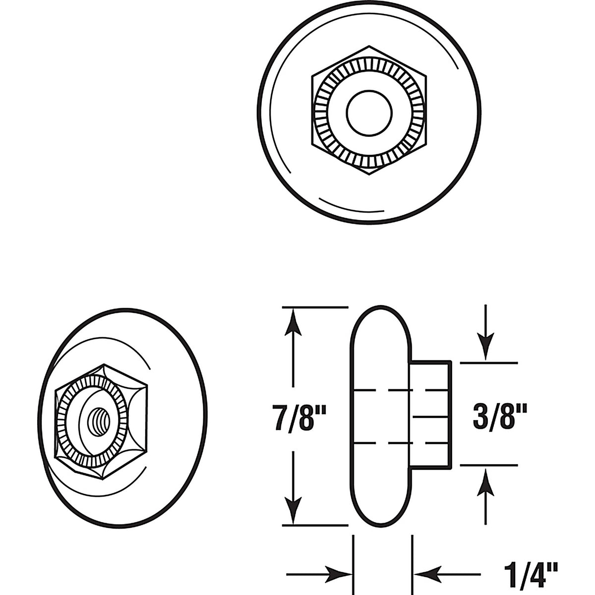 Prime-Line - M 6002 - 7/8 in. D X 0.38 in. L Plastic/Steel Shower Door Roller 2 pk