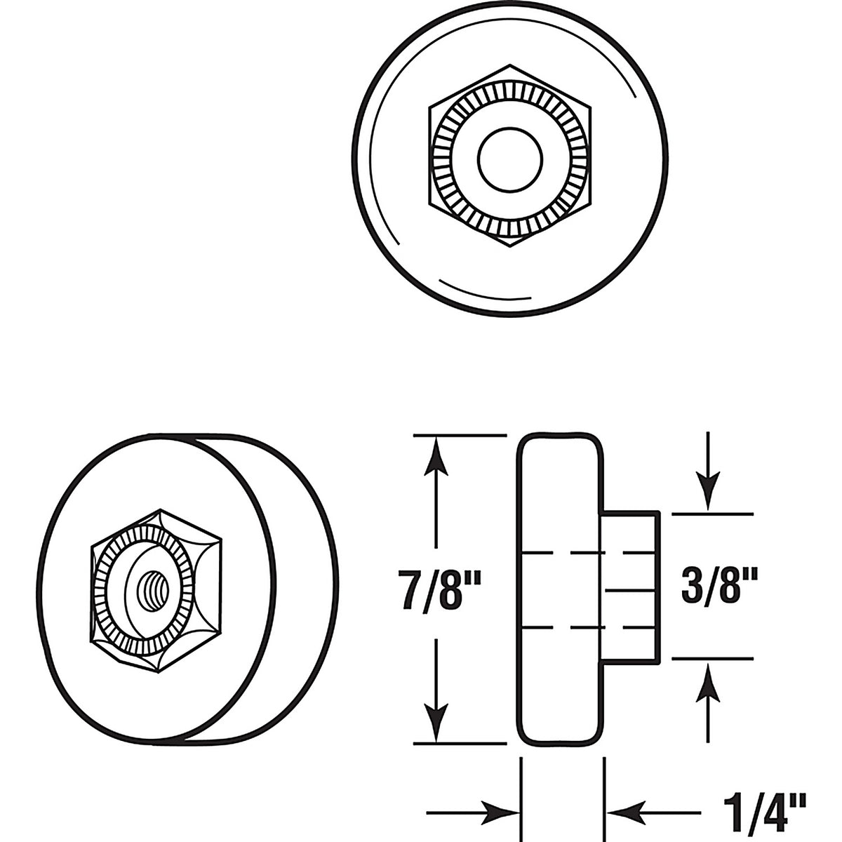 Prime-Line - M 6003 - 7/8 in. D X 0.25 in. L Nylon Shower Door Roller 2 pk
