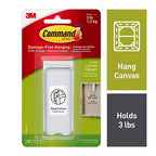 3M 17044-ES Plastic Coated White Plastic Canvas Picture Hanger 1/Pack 3 lb.