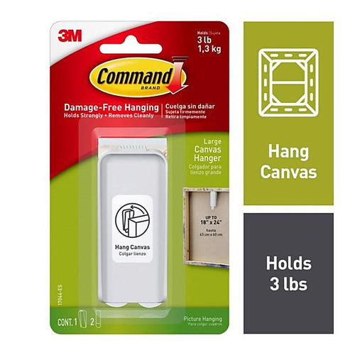 3M 17044-ES Plastic Coated White Plastic Canvas Picture Hanger 1/Pack 3 lb.