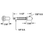 Prime-Line - L 5785 - Black Window Screen Plunger Latch 0.22 in. W X 1.5 in. L For Wood Window 6 pk
