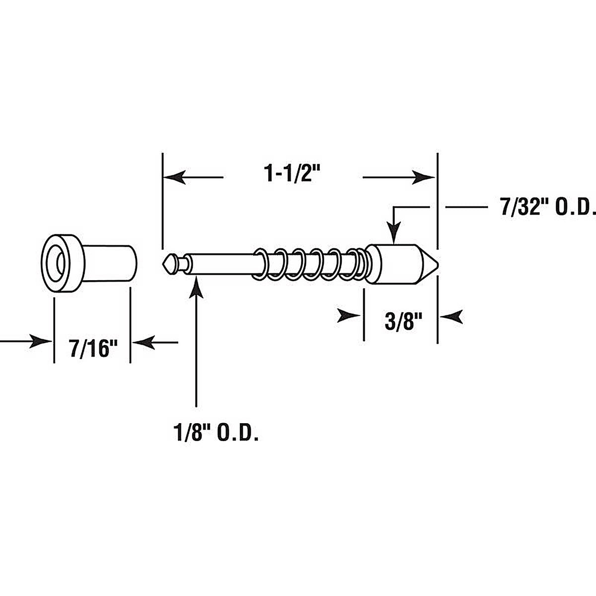 Prime-Line - L 5771 - Mill Black Plastic Plunger Latch 4 pk