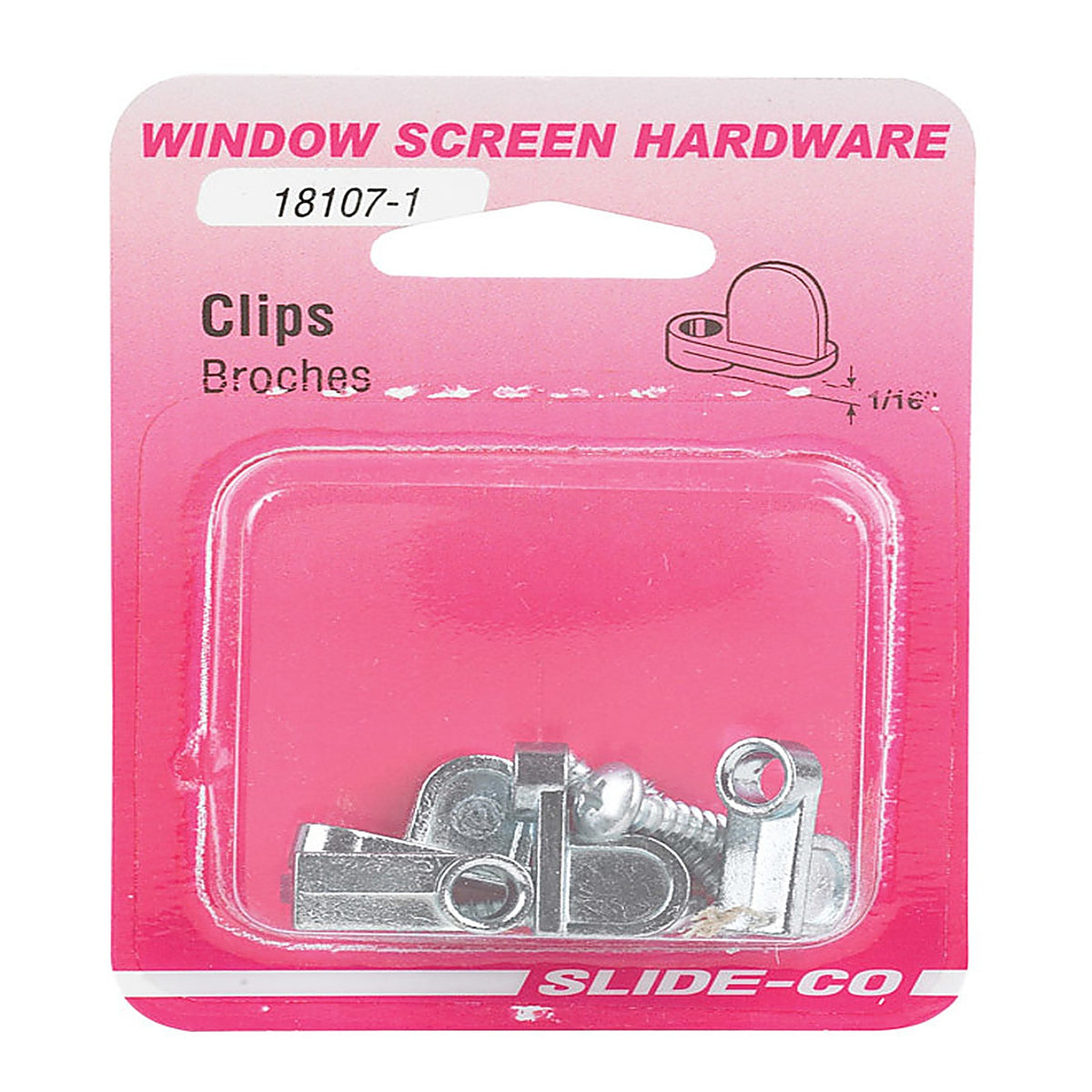 Prime-Line - L 5762 - Mill Steel Screen Clip For 1/16 inch 4 pk