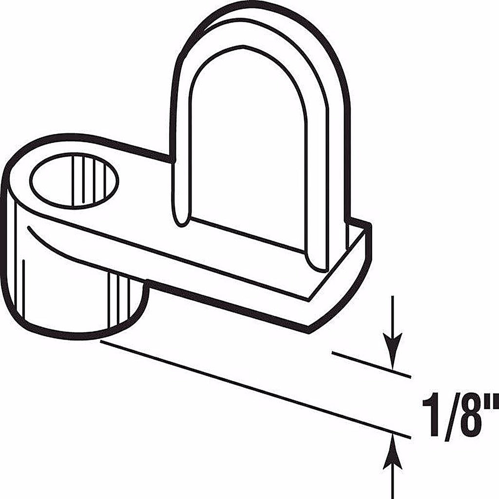 Prime-Line - L 5502 - Mill White Aluminum Screen Clip For 1/8 1 pk