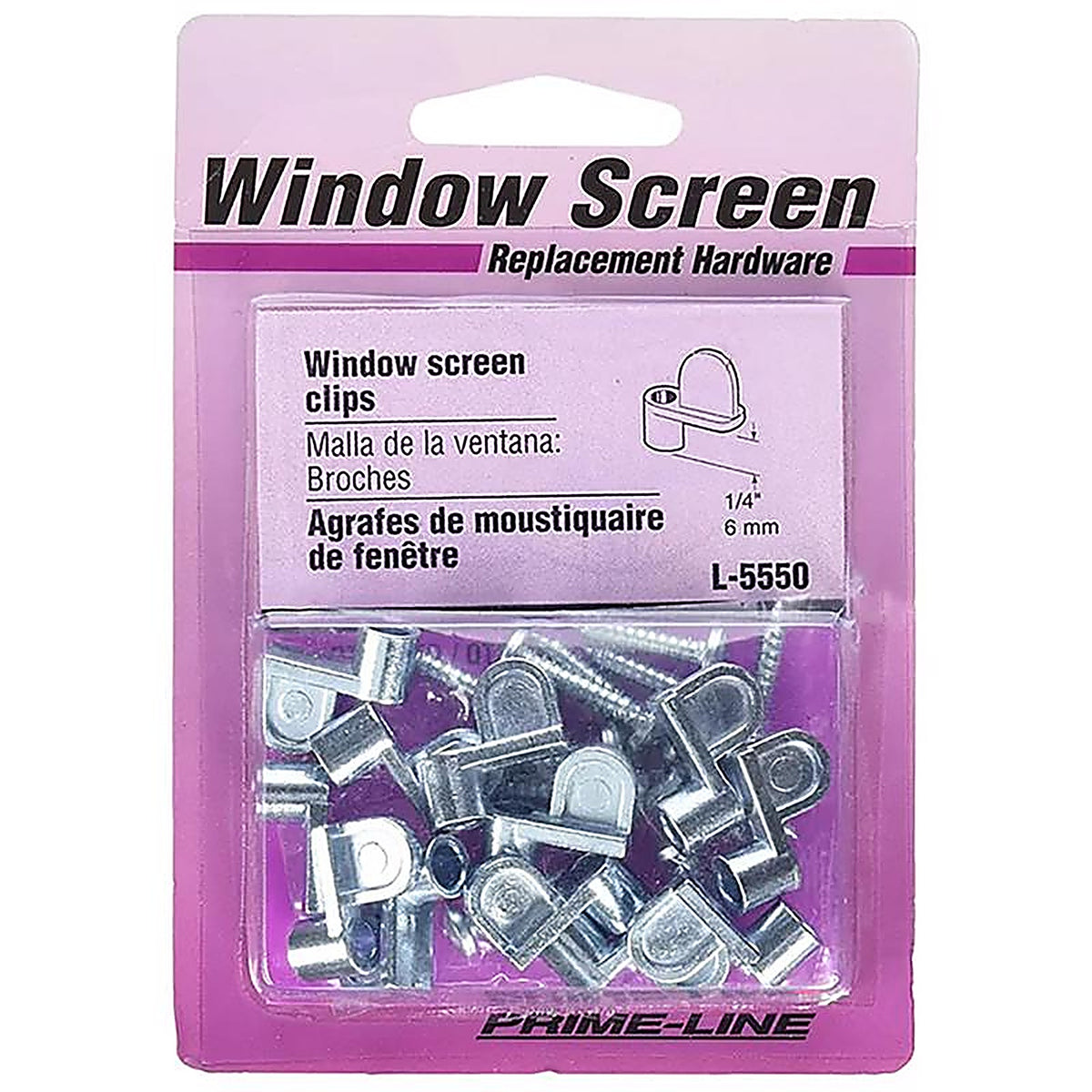 Prime-Line - L 5550 - Zinc-Plated Silver Die Cast Screen Clip 4 pk