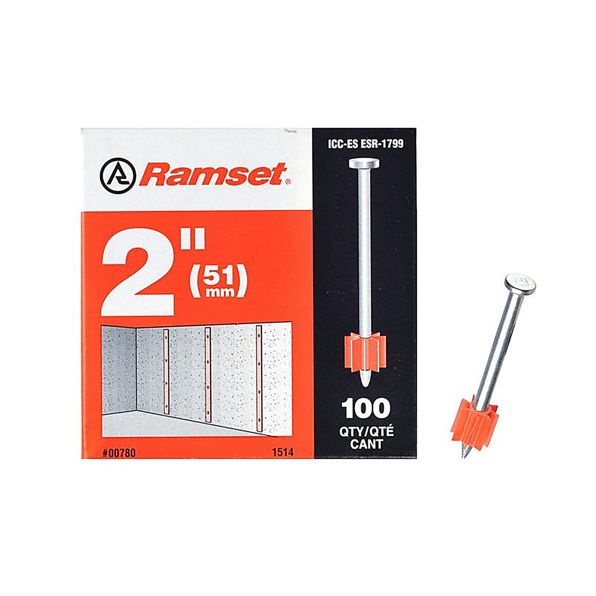 Ramset 800 .3 in. Dia. x 1-1/4 in. L Steel Round Head Anchor Bolts 100/Pack