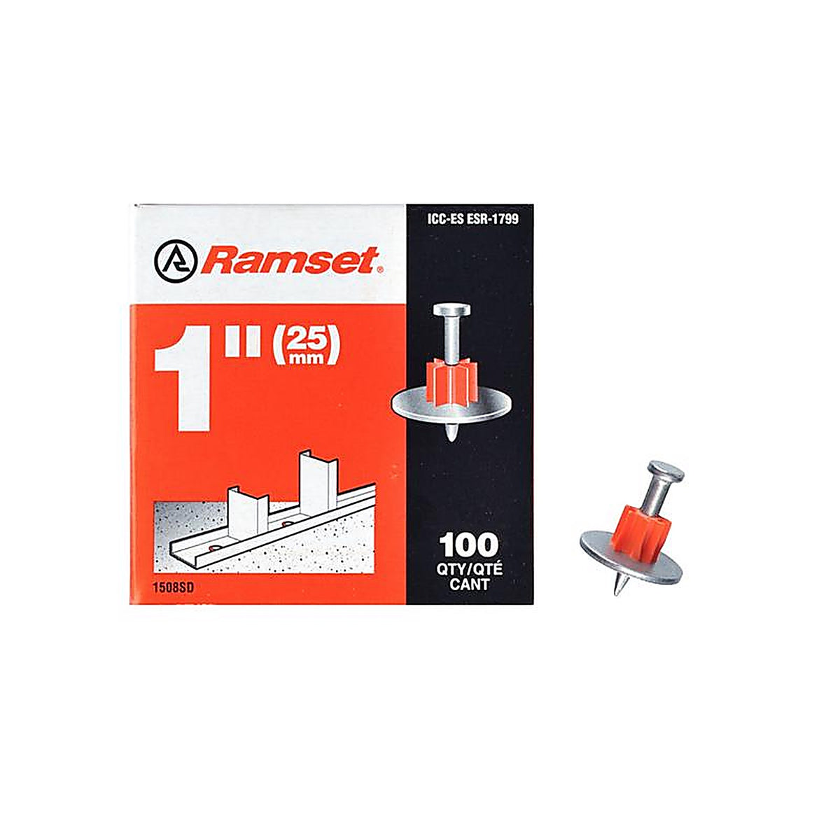 Ramset 797 .3 in. Dia. x 1 in. L Steel Round Head Anchor Bolts 100/Pack