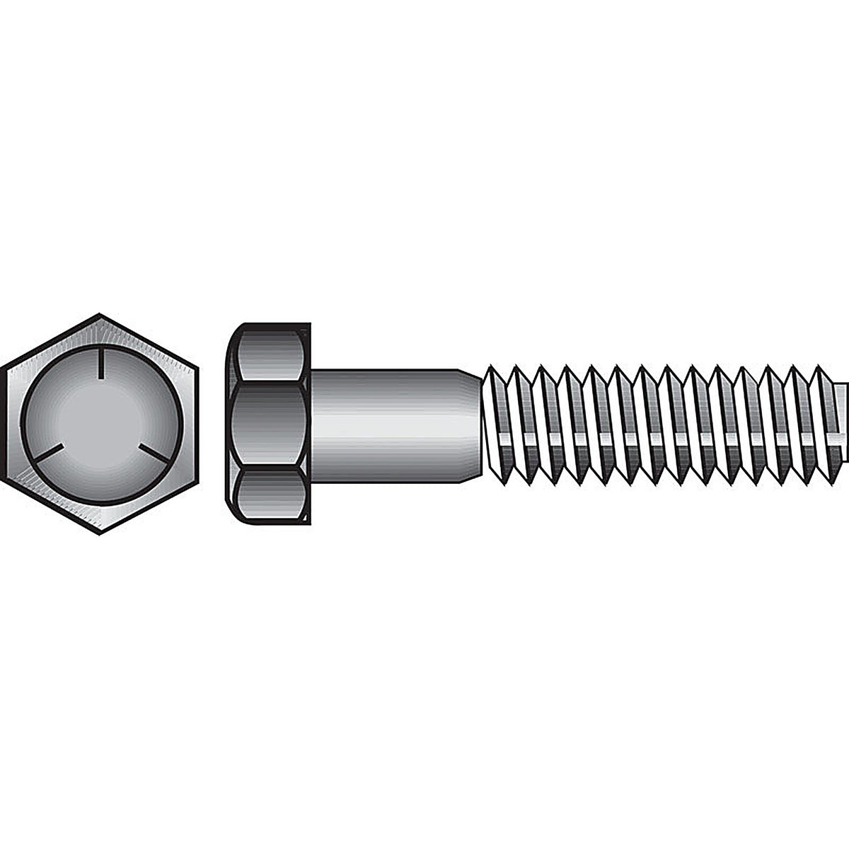 Hillman 200003 1/4 in. Dia. x 1/2 in. L Heat Treated Zinc Steel Hex Head Cap Screw 100/Pack
