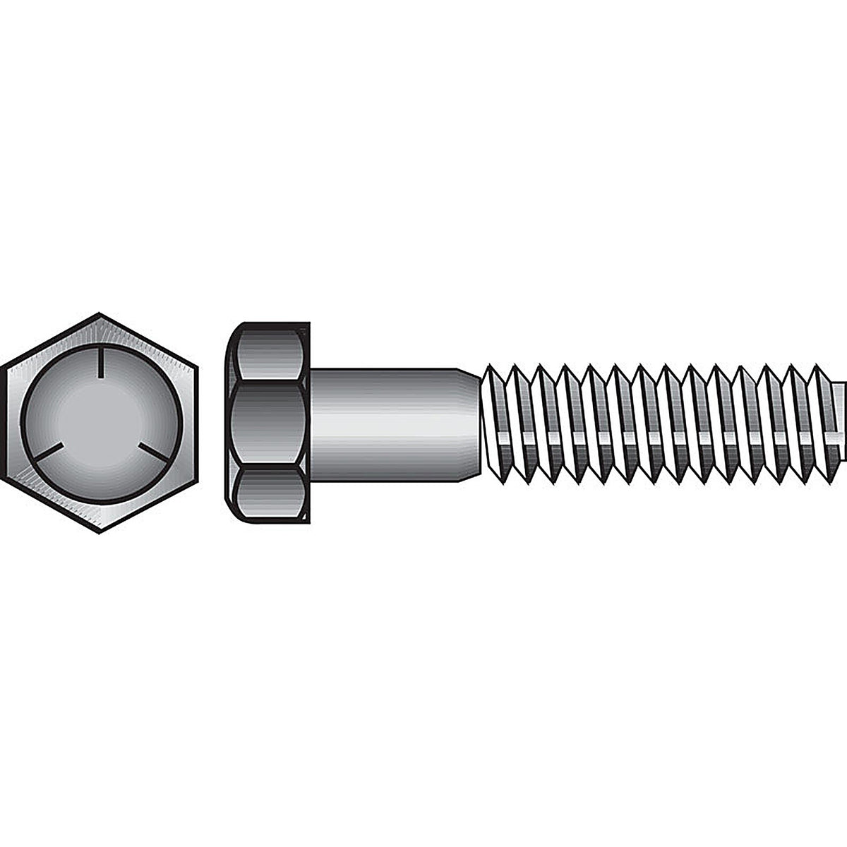 Hillman 200015 1/4 in. Dia. x 1 in. L Heat Treated Zinc Steel Hex Head Cap Screw 100/Pack