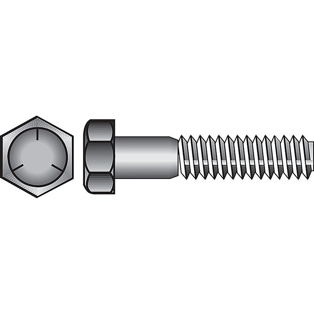 Hillman 200222 1/2 in. Dia. x 1 in. L Heat Treated Zinc Steel Hex Head Cap Screw 50/Pack