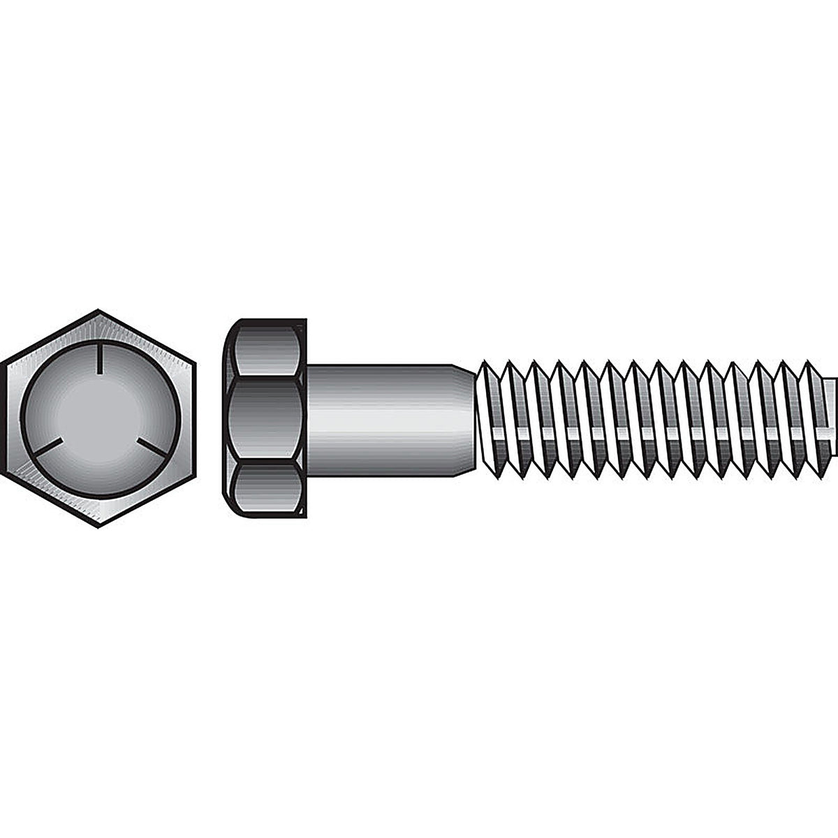 Hillman - 200336 - 5/8 In. D X 1 In. L Heat Treated Zinc Steel HEX Head Cap Screw 25 Pack