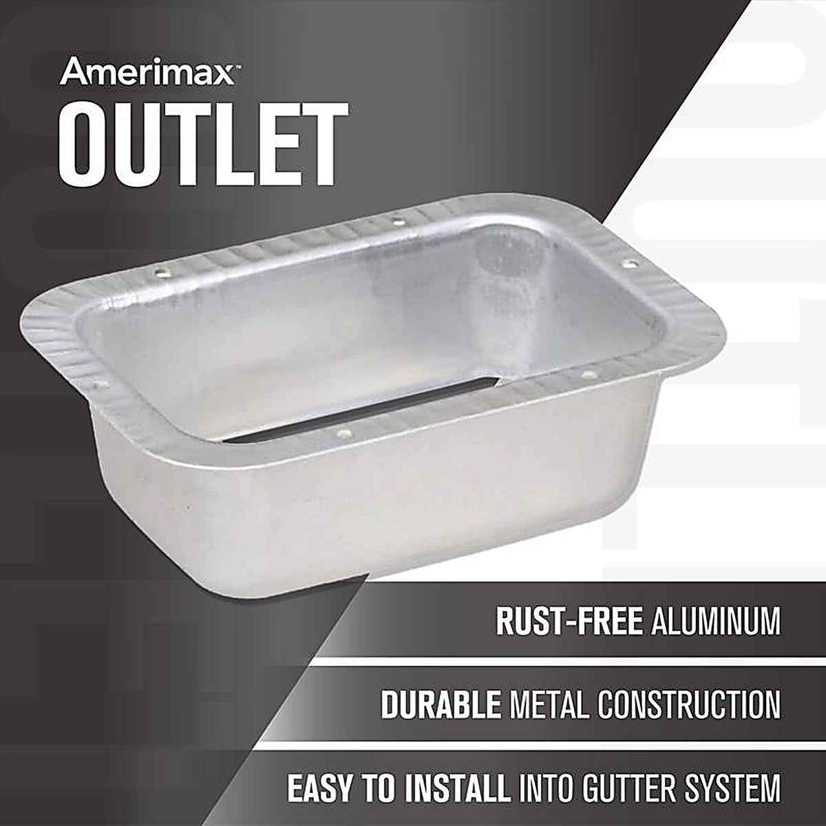 Amerimax 47251 1.5 in. H x 4.75 in. W x 3.25 in. L Metallic Aluminum Outlet