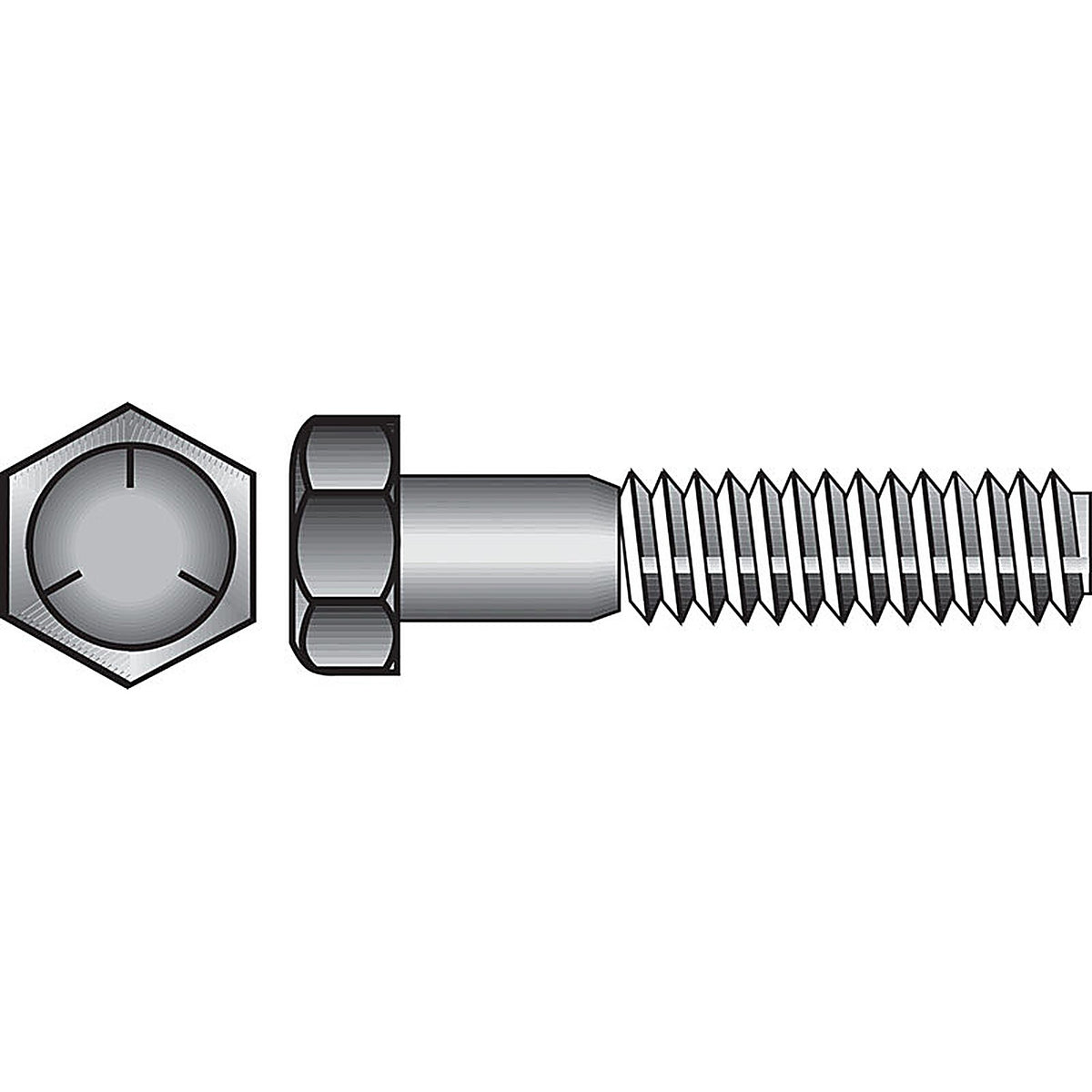 Hillman - 200375 - 5/8 In. D X 5 In. L Heat Treated Zinc Steel HEX Head Cap Screw 25 Pack