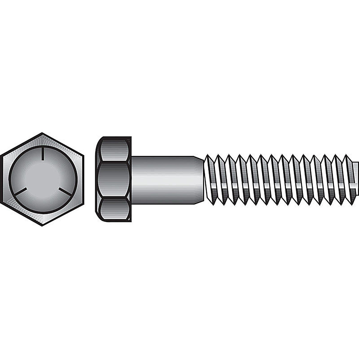 Hillman - 200378 - 5/8 In. D X 5-1/2 In. L Heat Treated Zinc Steel HEX Head Cap Screw 25 Pack