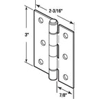 Prime-Line K5142 3 in. L Natural Door Hinge 2/Pack
