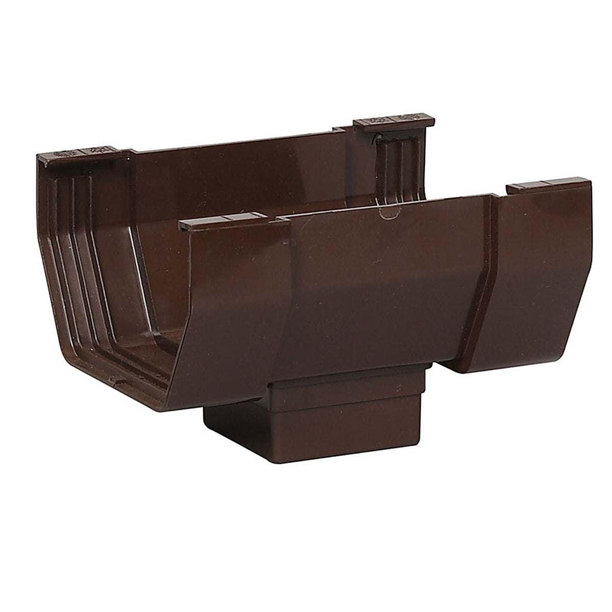 Amerimax T1506 6.25 in. H x 5 in. W x 9 in. L Brown Vinyl Contemporary Gutter Center Outlet
