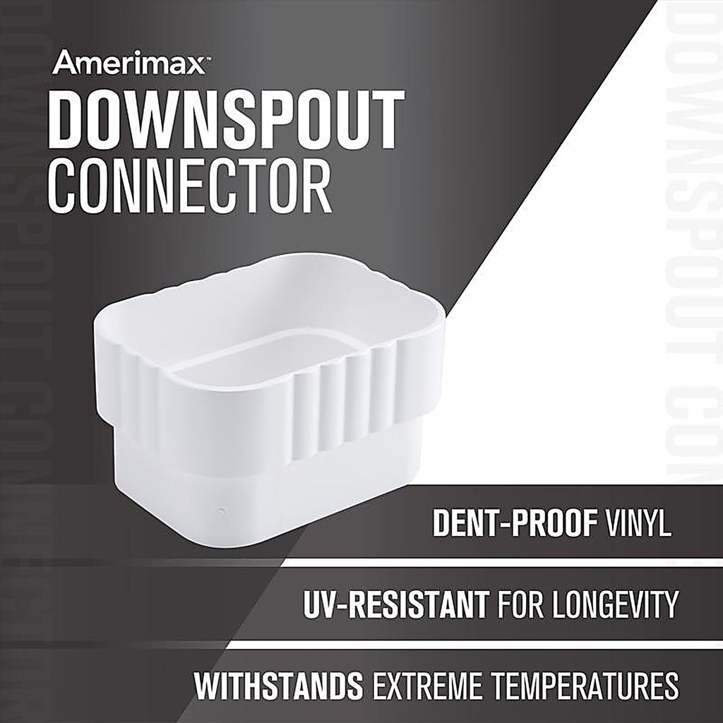 Amerimax - M0723HP - 2.38 In. H X 3.25 In. W X 4.25 In. L White Vinyl K Downspout Connector