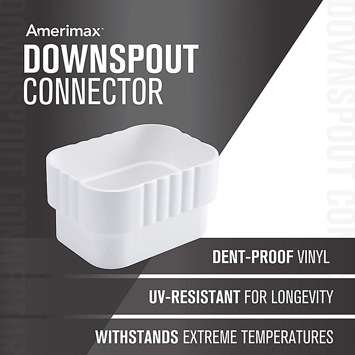 Amerimax - M0723HP - 2.38 In. H X 3.25 In. W X 4.25 In. L White Vinyl K Downspout Connector