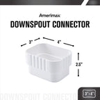 Amerimax - M0723HP - 2.38 In. H X 3.25 In. W X 4.25 In. L White Vinyl K Downspout Connector
