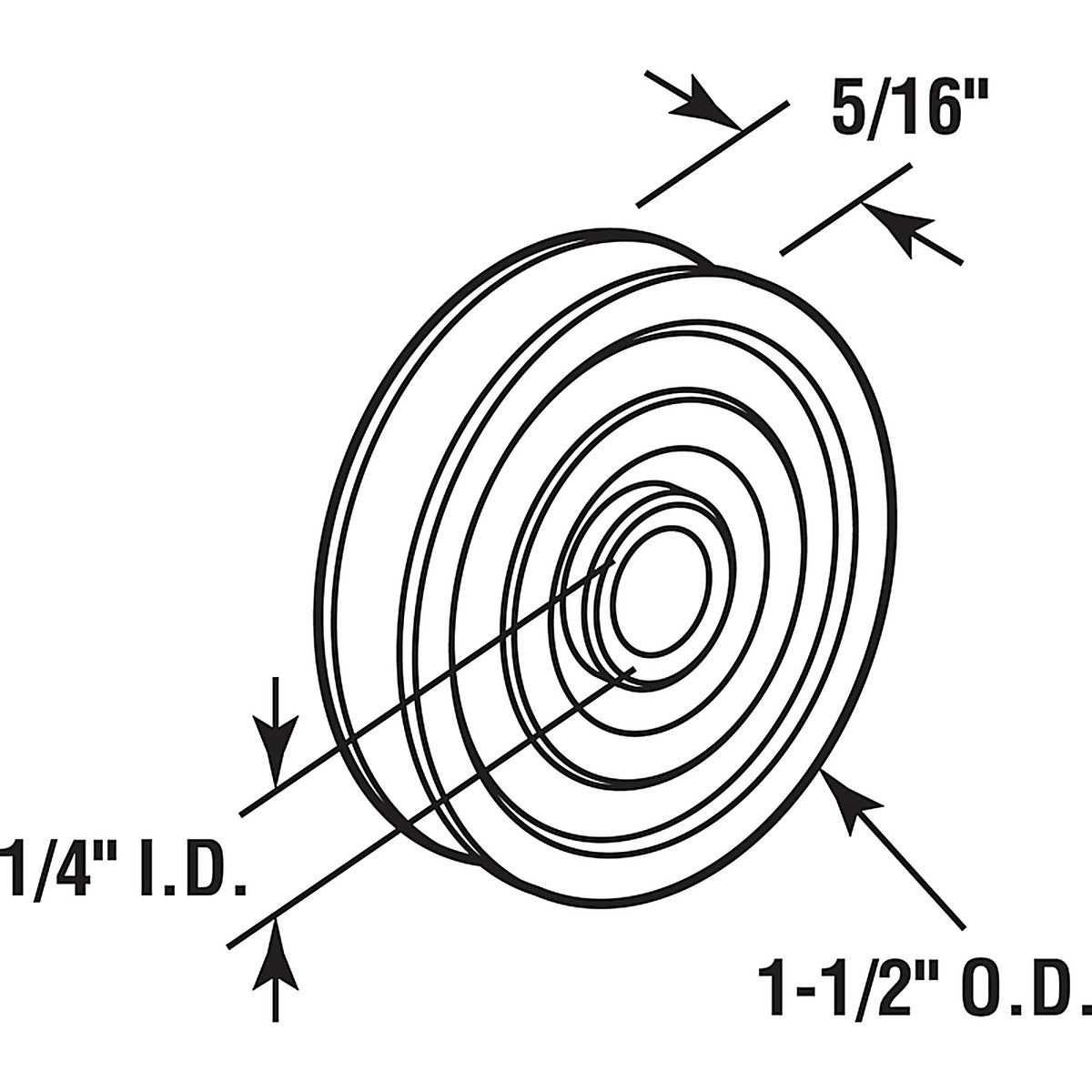 Prime-Line - D 1506 - 1-1/2 in. D X 0.31 in. L Nylon/Steel Patio Roller 2 pk