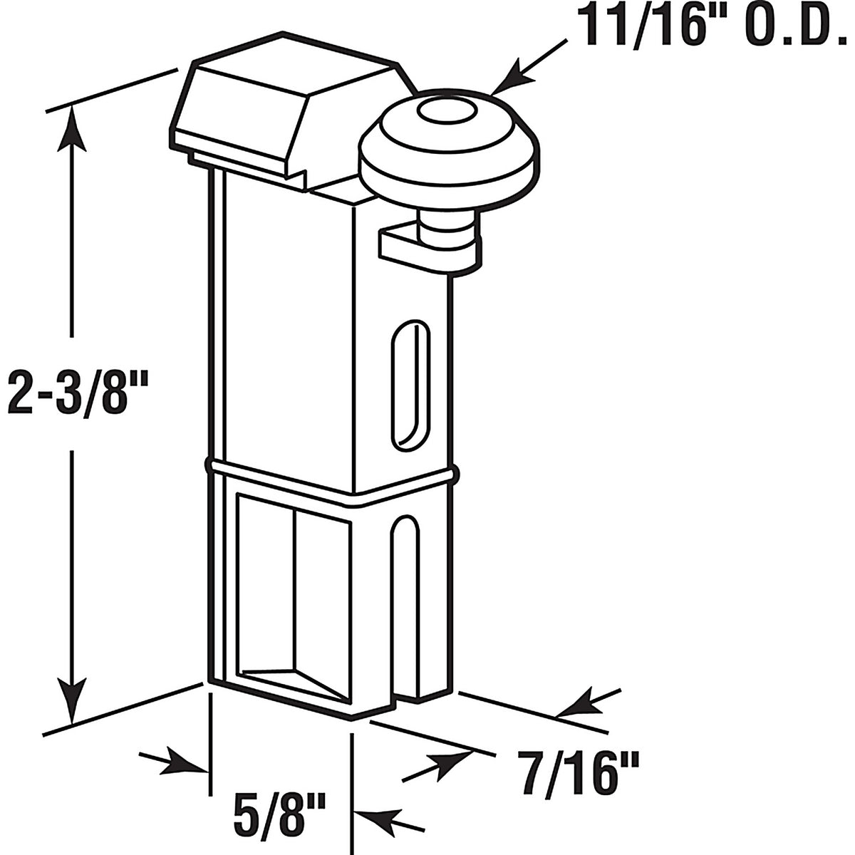 Prime-Line - B 543 - 11/16 in. D X 2.38 in. L Nylon Roller Assembly 2 pk