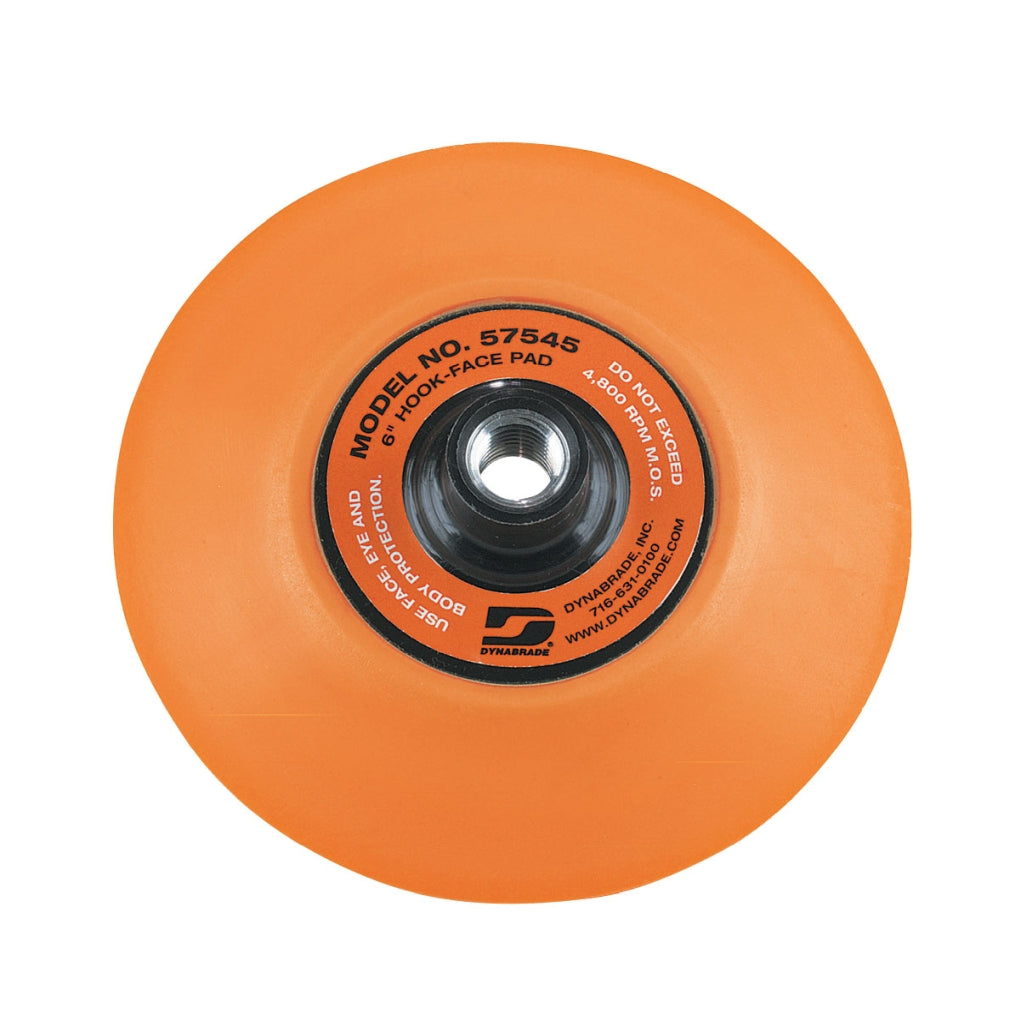 DYNABRADE 57545 6in. Dia. Non-Vacuum Wet/Dry Sander Disc Pad, Hook-Face, Short Nap