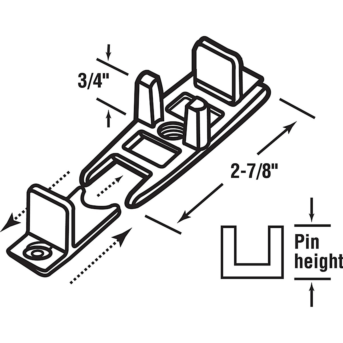 Prime-Line - N 6562 - Matte White Plastic By-Pass Guide 2 pc