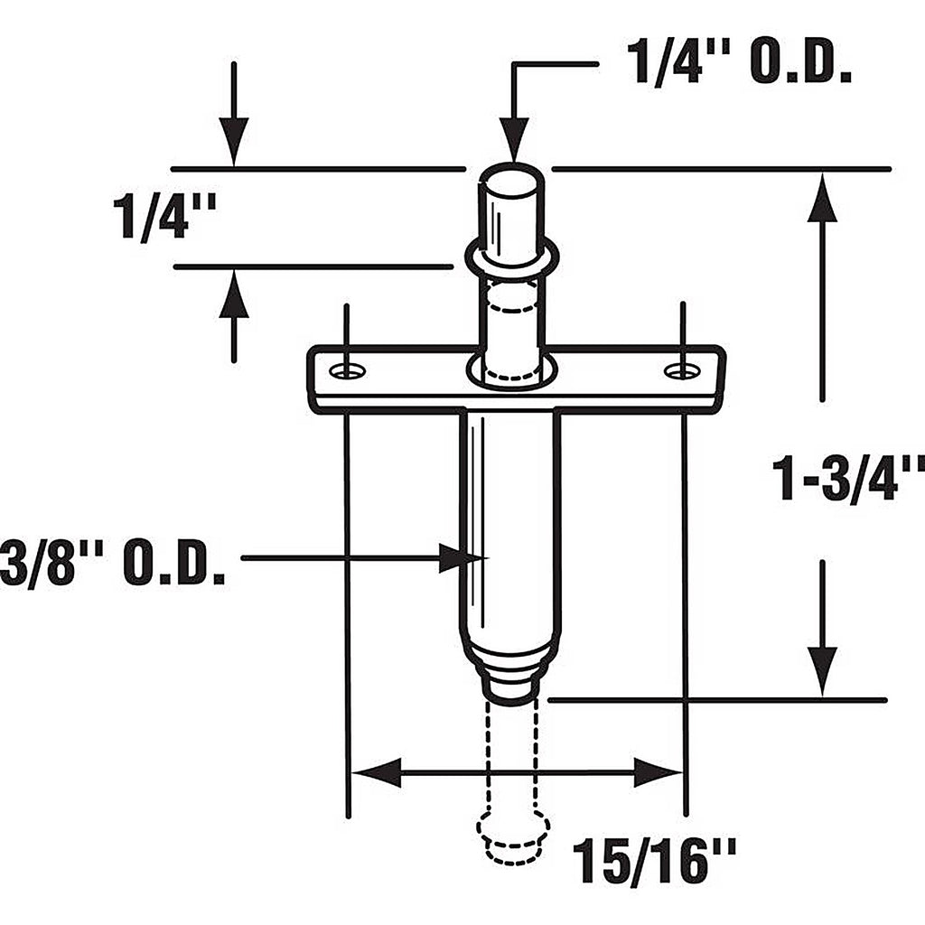 Prime-Line - N 6612 - Mill Silver Steel Pivot 2 pc